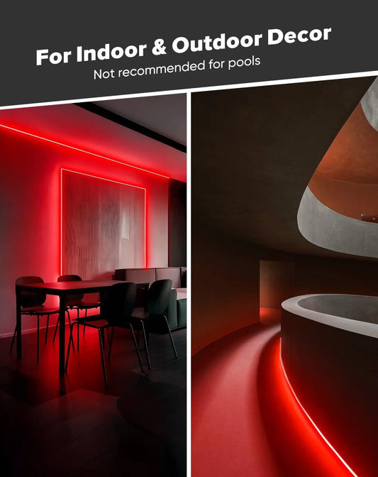 110V Ultra Bright COB LED Neon Rope Light Red Color 800Lumens/M - Shine Decor