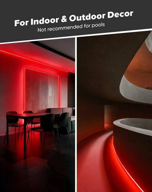 110V Ultra Bright, COB LED Neon Rope Light, Red Color 800Lumens/M - Shine Decor