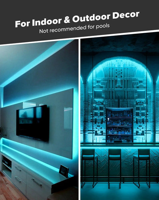 120V Ultra Bright COB LED Neon Rope Light Ice Blue 800Lumens/M - Shine Decor