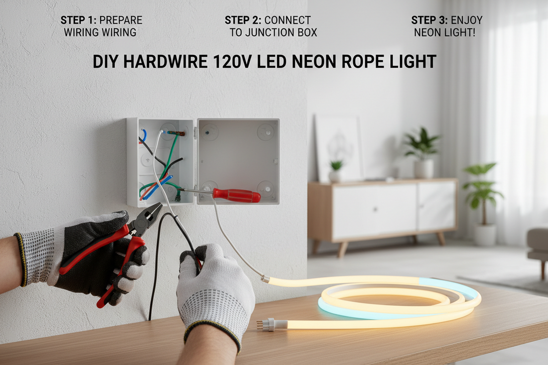 How To Hard-Wire Shine Decor 120V LED neon rope light