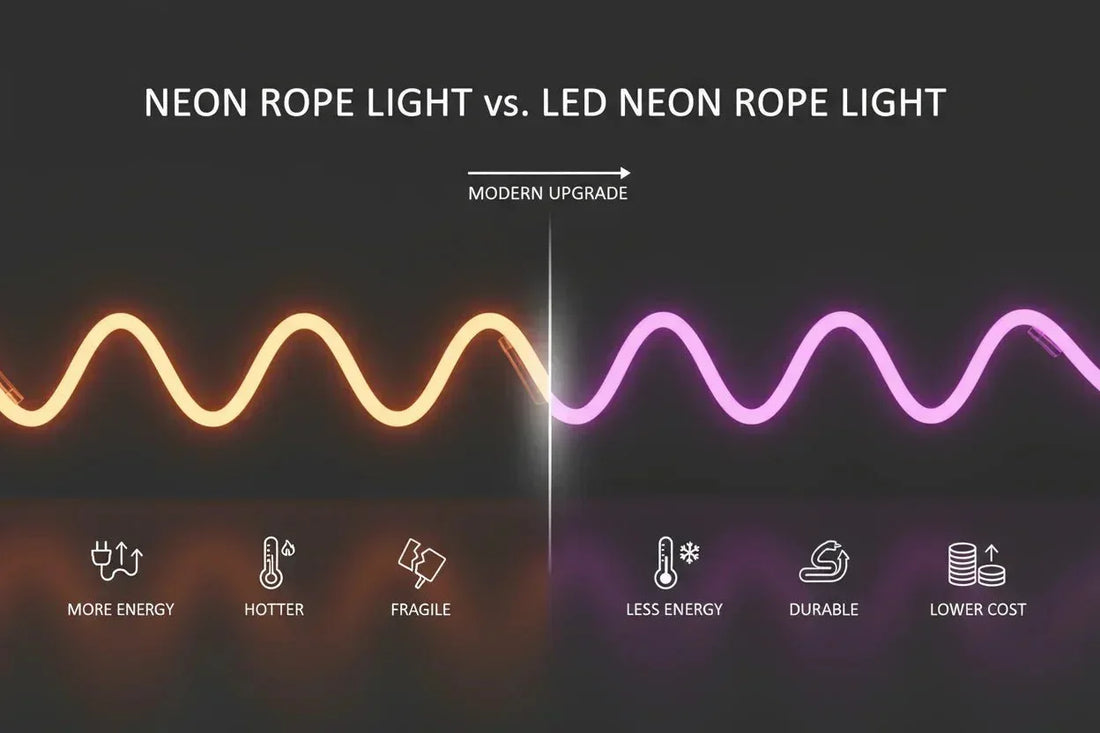 Neon Rope Light vs LED Neon Rope Light: What’s the Difference? - Shine Decor