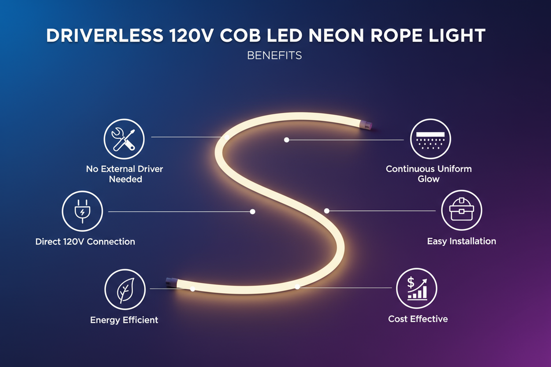 Why We Should Choose Driverless 120V COB LED Neon Rope Light?