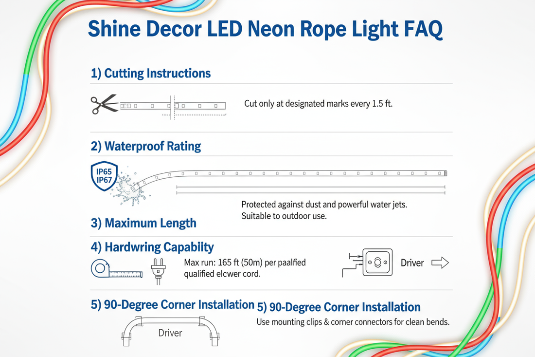 2025 Shine Decor 120V Outdoor Led Neon Rope Lights Customer FAQs