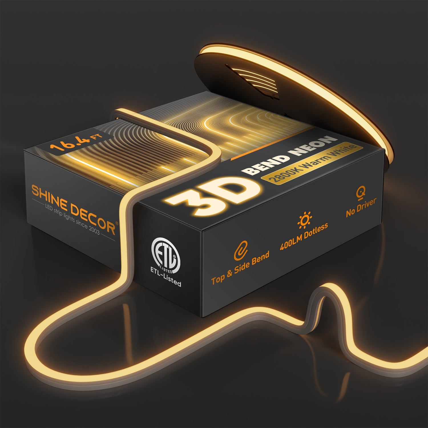 3D Bend Neon Flex Top & Side Bend Same Time 400LM