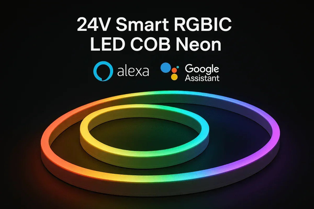 Shine Decor Low-Voltage DC 24V/12V LED Neon Rope Lights, RGB/White