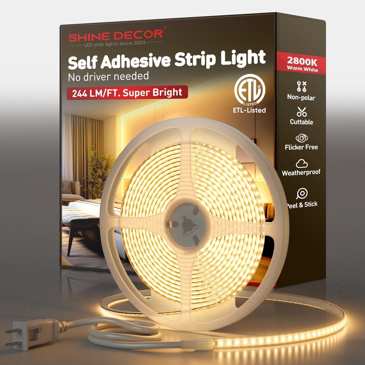 Brightest 120V COB LED Strip Light IP65, Driver free,max run 164ft