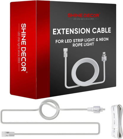 10FT Extended Middle Wire for Male-to-Female Single LED Neon Rope Lights and RGB neon - Shine Decor