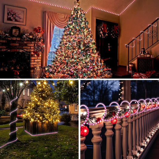 110V Candy Cane Rope Light 11000K Cool White For Christmas - Shine Decor