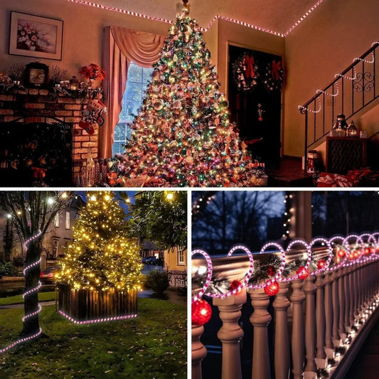 110V Candy Cane Rope Light, 11000K Cool White For Christmas - Shine Decor