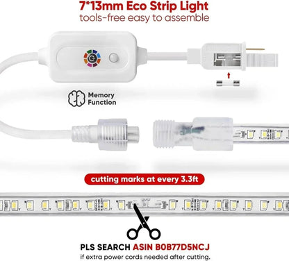110V CCT Tunable White Strip, Remote Control, 2800K/4500K/6000K Changeable White - Shine Decor