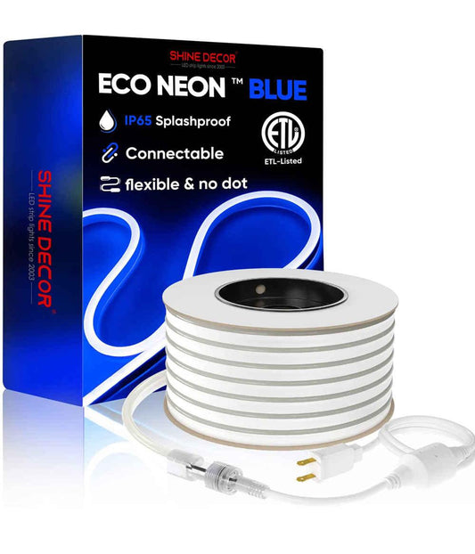110V Eco Blue LED Neon Rope Light Medium-Priced Energy Efficient 189Lumens/M - Shine Decor
