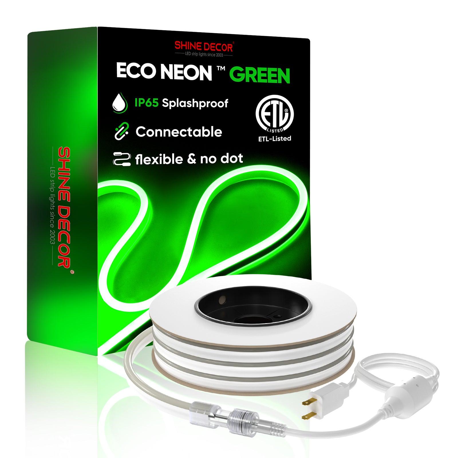 110V Eco Green LED Neon Rope Light Medium-Priced Energy Efficient 189Lumens/M - Shine Decor