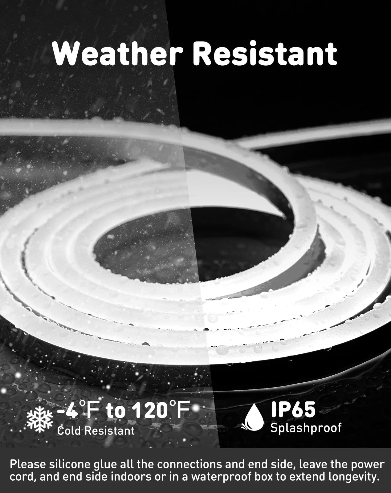 110V Eco LED Neon Rope Light 6000K Cool White Energy Efficient 189Lumens/M - Shine Decor
