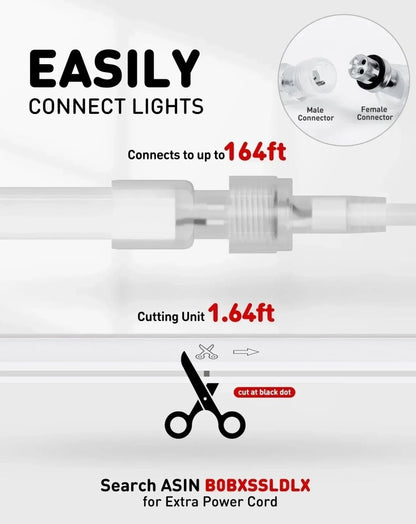 110V Eco LED Neon Rope Light, 6000K Cool White Energy Efficient 189Lumens/M - Shine Decor