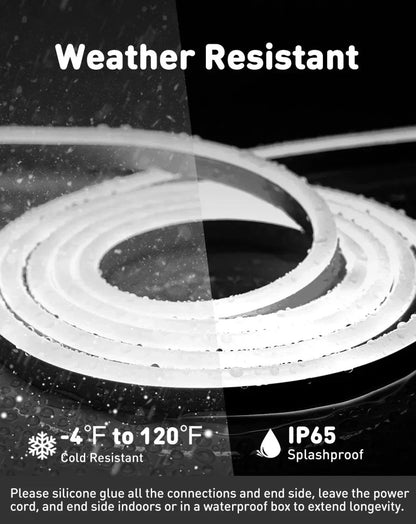 110V Eco LED Neon Rope Light, 6000K Cool White Energy Efficient 189Lumens/M - Shine Decor