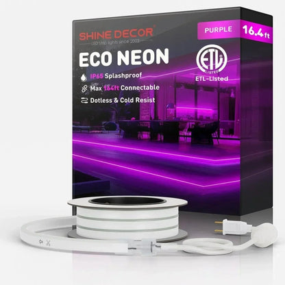 110V Eco LED Neon Rope Light, Purple Energy Efficient Neon 189Lumens/M - Shine Decor