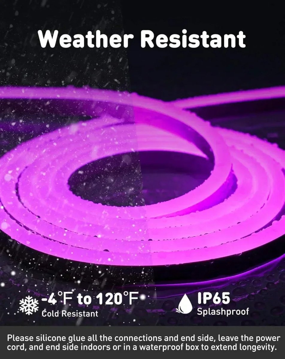 110V Eco LED Neon Rope Light, Purple Energy Efficient Neon 189Lumens/M - Shine Decor