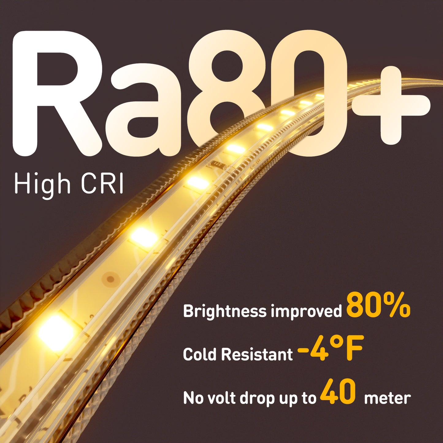 110V Eco LED Strip Light 2800K Warm White Energy Efficient 331Lumens/M - Shine Decor