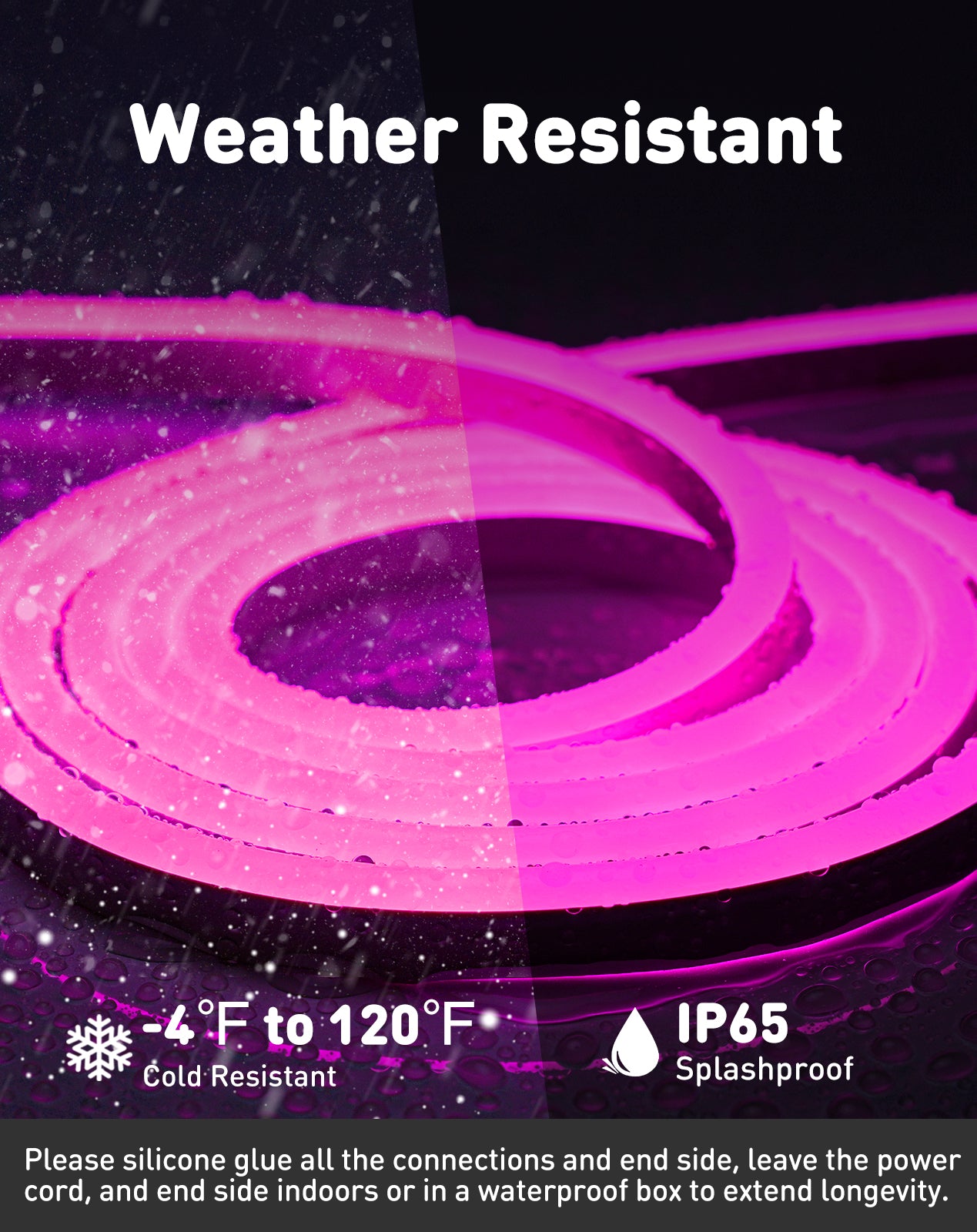 110V Eco Pink Neon Rope Light Energy Efficient Neon 189Lumens/M - Shine Decor