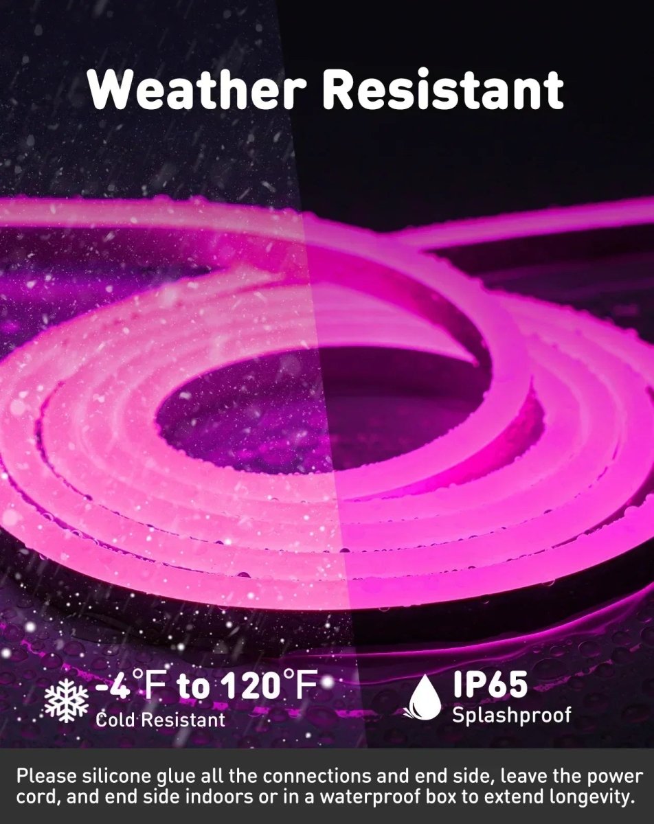 110V Eco Pink Neon Rope Light, Energy Efficient Neon 189Lumens/M - Shine Decor