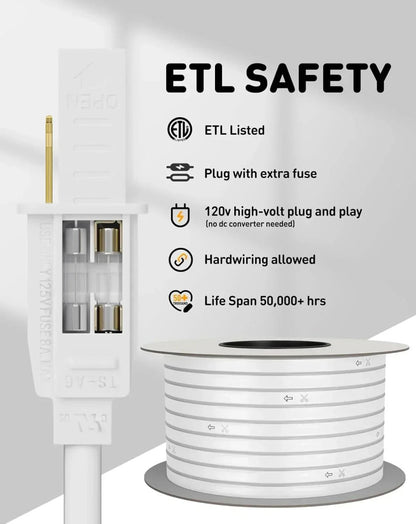 110V Eco Pink Neon Rope Light, Energy Efficient Neon 189Lumens/M - Shine Decor