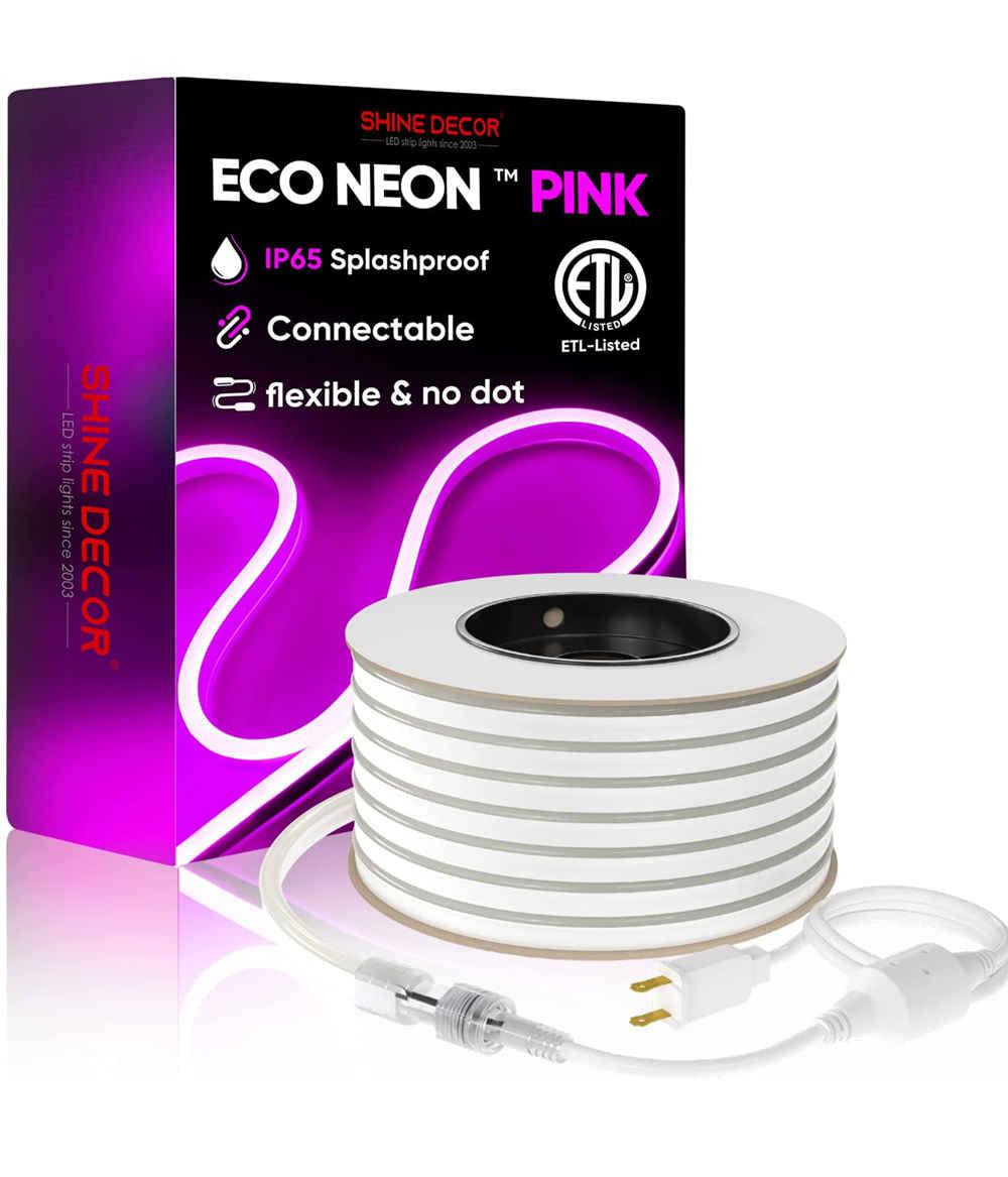 110V Eco LED Pink Neon Rope Light Medium-Priced Energy Efficient 189Lumens/M - Shine Decor