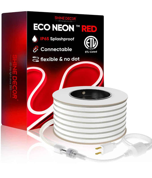 110V Eco Red LED Neon Rope Light Medium-Priced Energy Efficient 189Lumens/M - Shine Decor