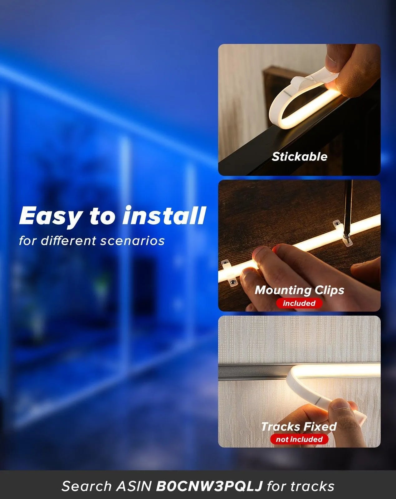 110V Ultra Bright COB LED Neon Rope Light Blue Color 800Lumens/M - Shine Decor