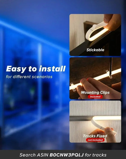 110V Ultra Bright, COB LED Neon Rope Light, Blue Color 800Lumens/M - Shine Decor