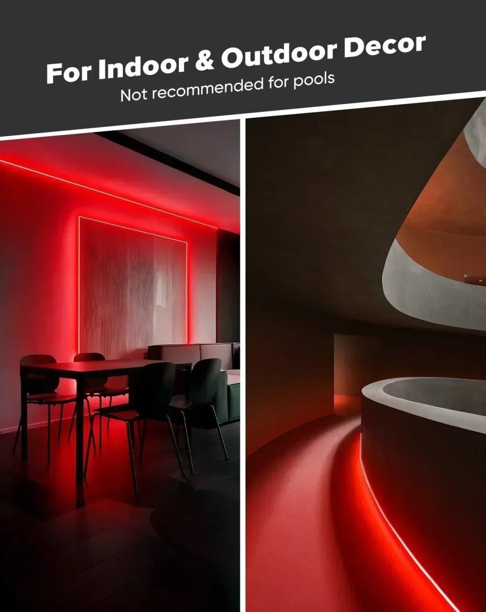 110V Ultra Bright, COB LED Neon Rope Light, Red Color 800Lumens/M - Shine Decor