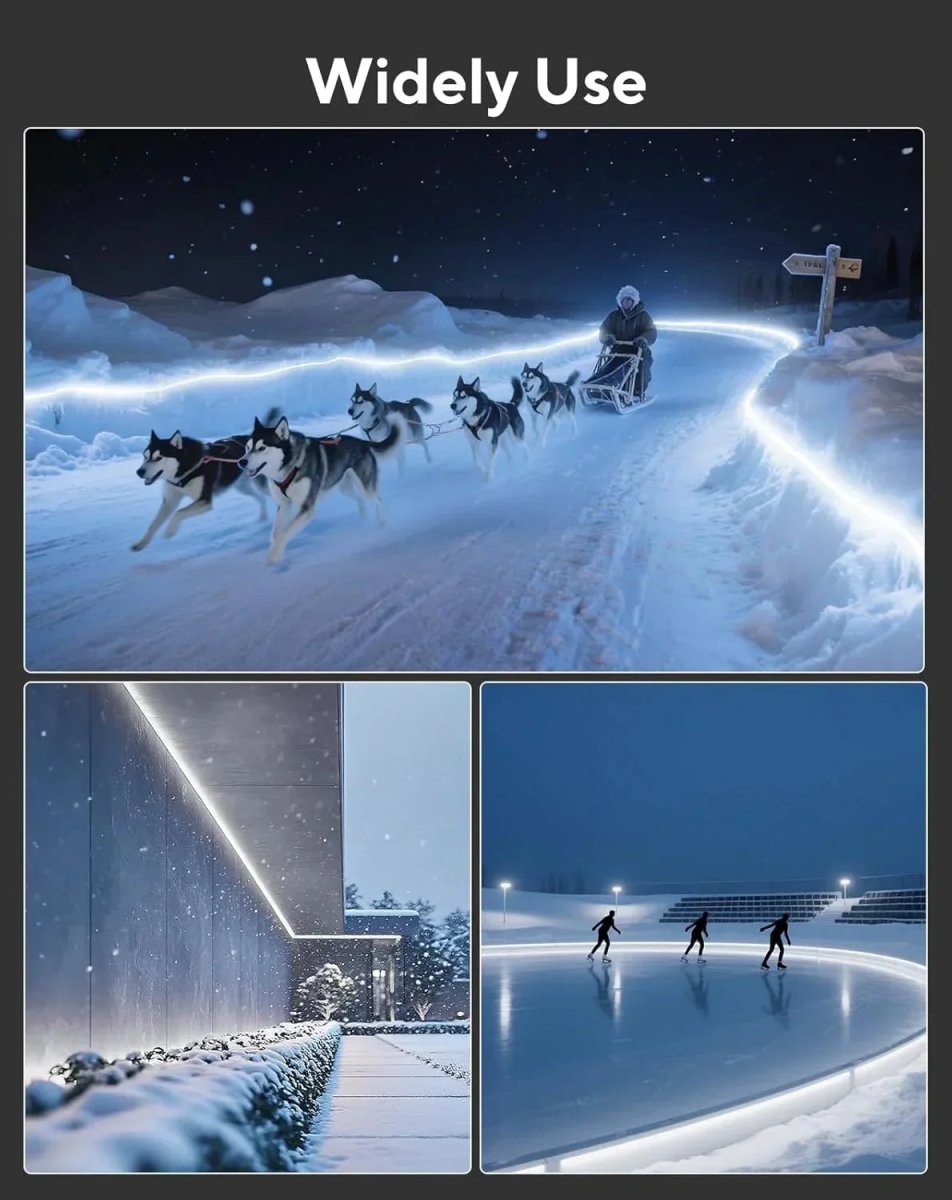 120V IP67 Waterproof, Flexible White Outdoor Neon Rope Light, Cold Resistant(-40℉) - Shine Decor