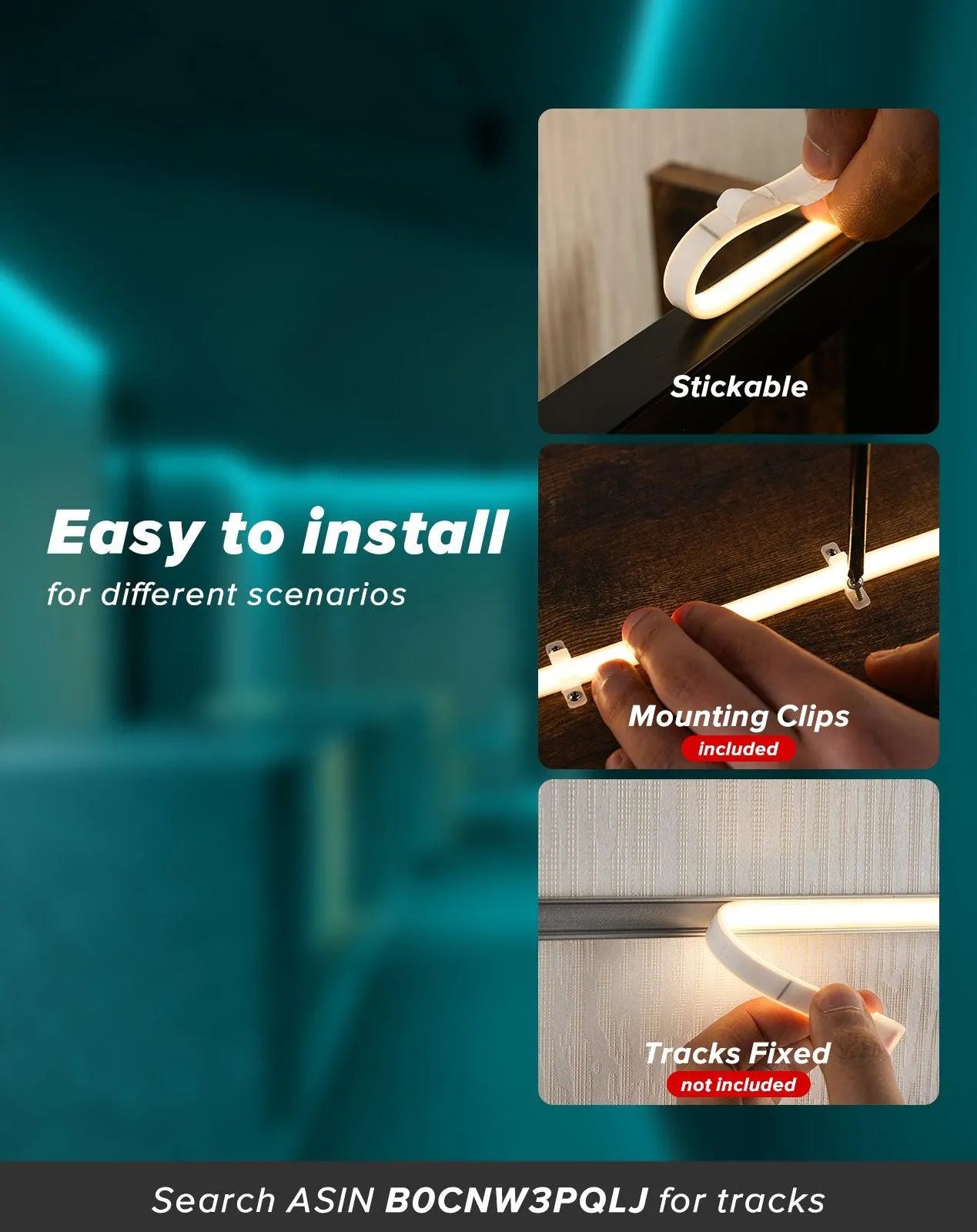 120V Ultra Bright COB LED Neon Rope Light Ice Blue 800Lumens/M - Shine Decor