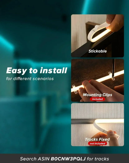 120V Ultra Bright COB LED Neon Rope Light Ice Blue 800Lumens/M - Shine Decor