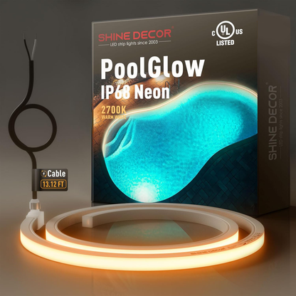 24V IP68 Underwater Neon, Submersible Warm White Neon- Up to 9.84ft Depth