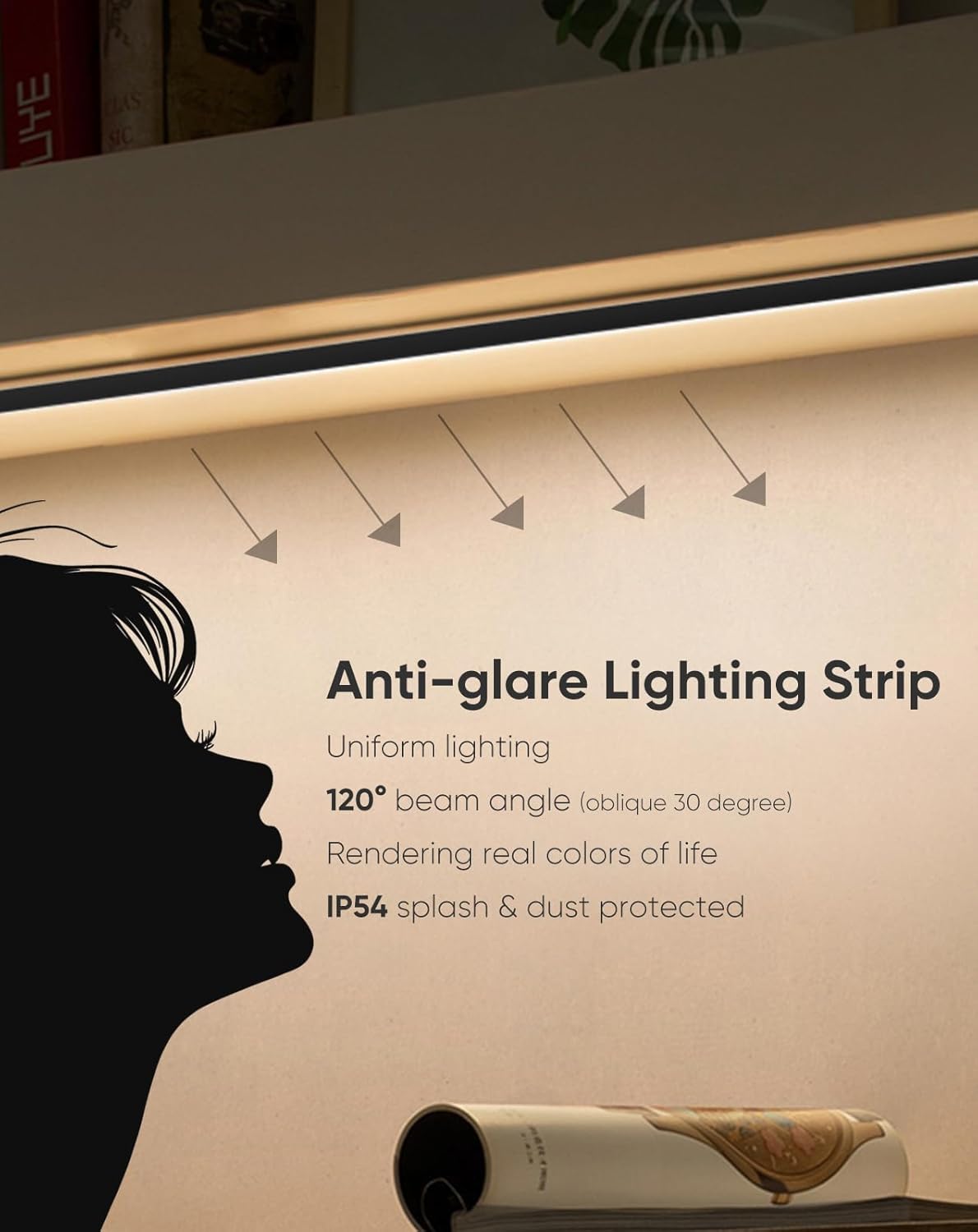 24V Anti-Glare Bright Cozy Under Cabinet LED Strip Free Cut 2700K Warm White
