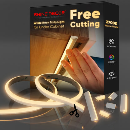 24V Anti-Glare Bright Cozy Under Cabinet LED Strip Free Cut 2700K Warm White