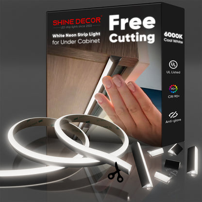 24V Anti-Glare Bright Cozy Under Cabinet LED Strip Free Cut 6000K Cool Whit