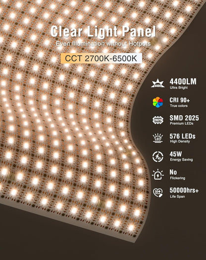 24V CCT Tunable LED Backlight Sheet - 576 LEDs, 4400LM, Cut Any Shape