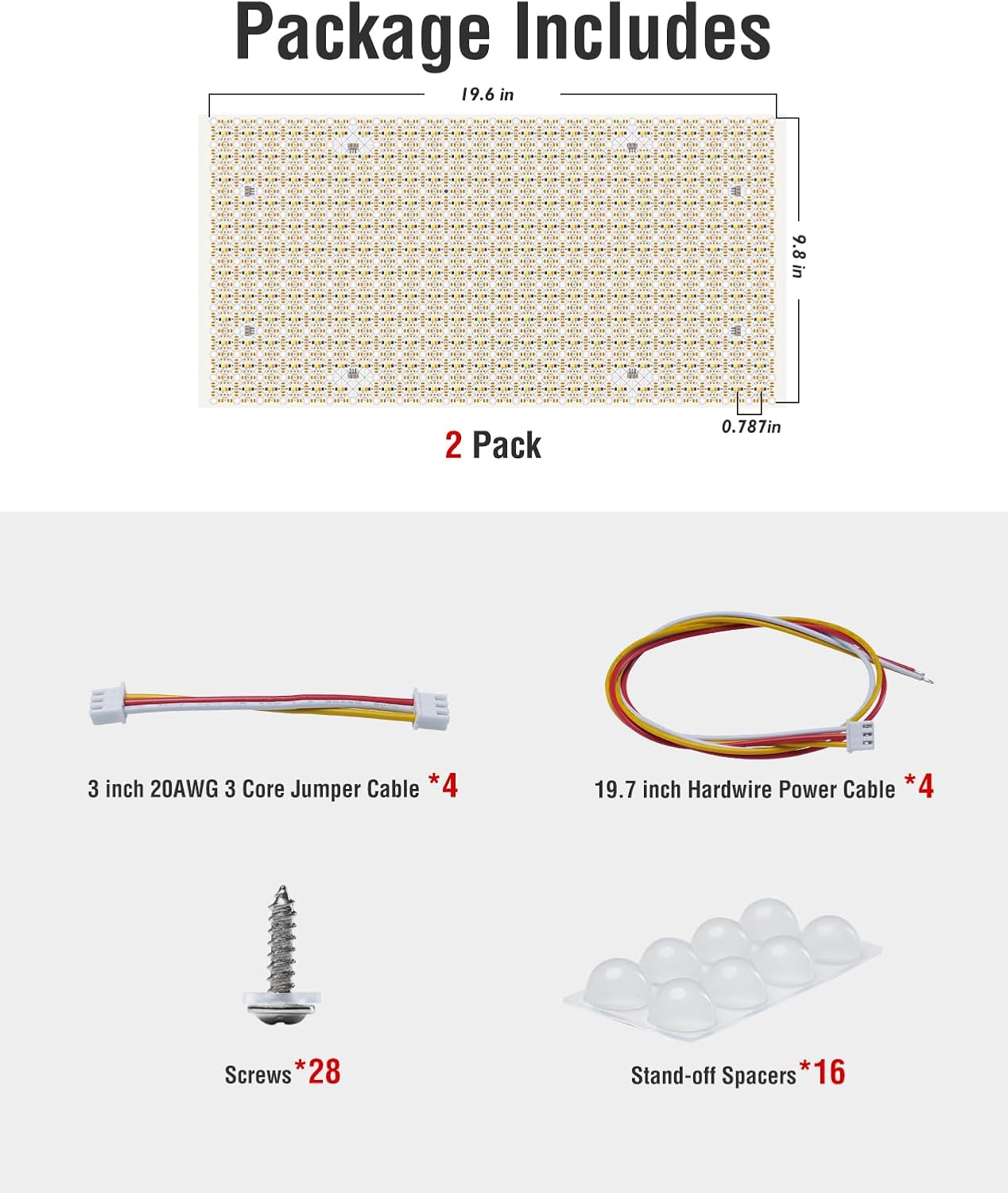 24V CCT Tunable LED Backlight Sheet - 576 LEDs, 4400LM, Cut Any Shape