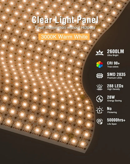 24V Cuttable LED Backlight Sheet - 288 LEDs, Solder-Free, 3000K/6000K