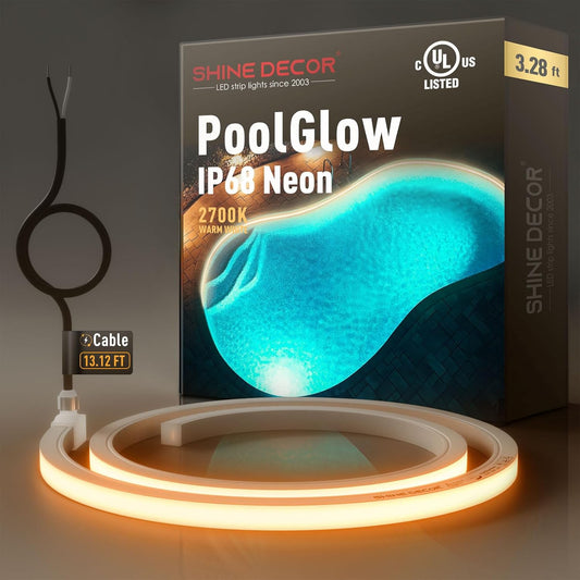 24V IP68 Underwater Neon, Submersible Warm White Neon- Up to 9.84ft Depth