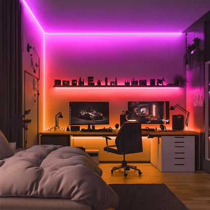 24V 16FT RGBWW Led Strip RGB+CCT+ IC Funtion LED Tape Light Remote Control - Shine Decor