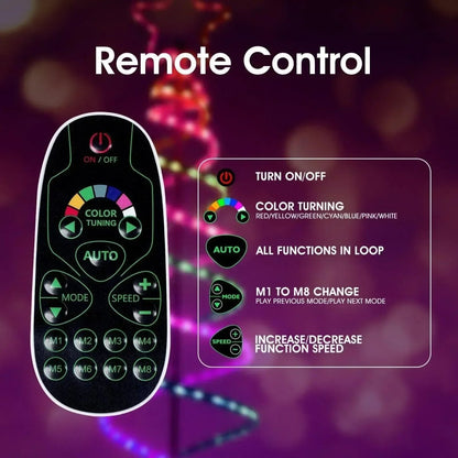 24V Dual Spiral Tree, Christmas Tree Light Sturdy RGB Chasing Tree Light - Shine Decor