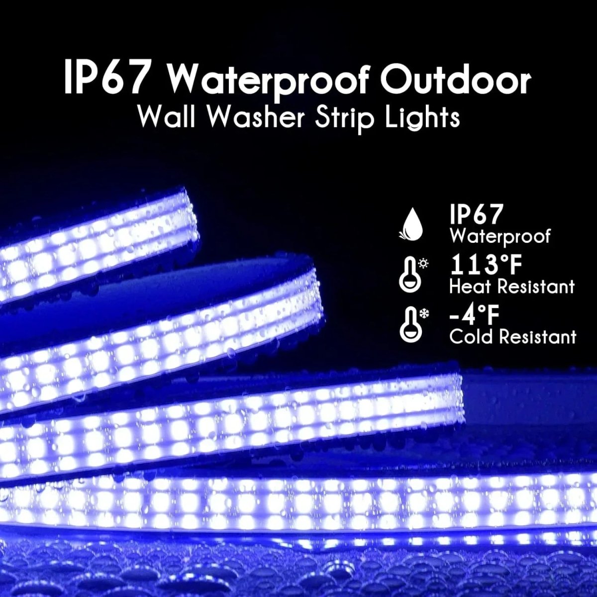 24V Flexible RGB Wall Washer LED Strip - UL Listed IP67 Waterproof Linear Grazer Light - Shine Decor