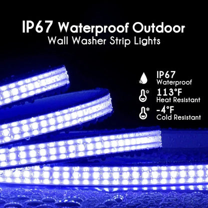 24V Flexible RGB Wall Washer LED Strip - UL Listed IP67 Waterproof Linear Grazer Light - Shine Decor