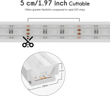 24V Flexible RGB Wall Washer LED Strip - UL Listed IP67 Waterproof Linear Grazer Light - Shine Decor