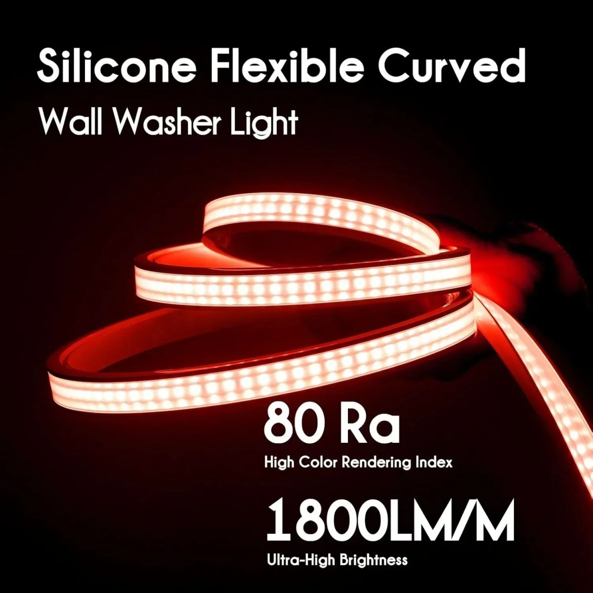 24V Flexible RGB Wall Washer LED Strip - UL Listed IP67 Waterproof Linear Grazer Light - Shine Decor