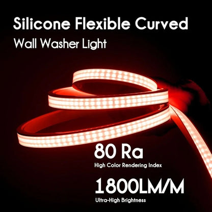 24V Flexible RGB Wall Washer LED Strip - UL Listed IP67 Waterproof Linear Grazer Light - Shine Decor