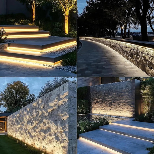 24V Flexible Wall Washer LED Strip -UL Listed IP67 Waterproof Linear Grazer Light White - Shine Decor