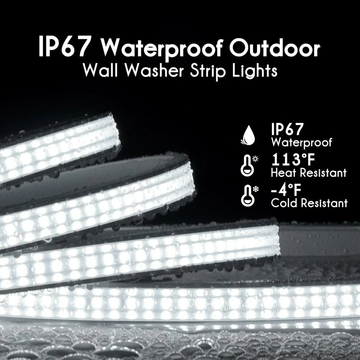 24V Flexible Wall Washer LED Strip -UL Listed IP67 Waterproof Linear Grazer Light White - Shine Decor